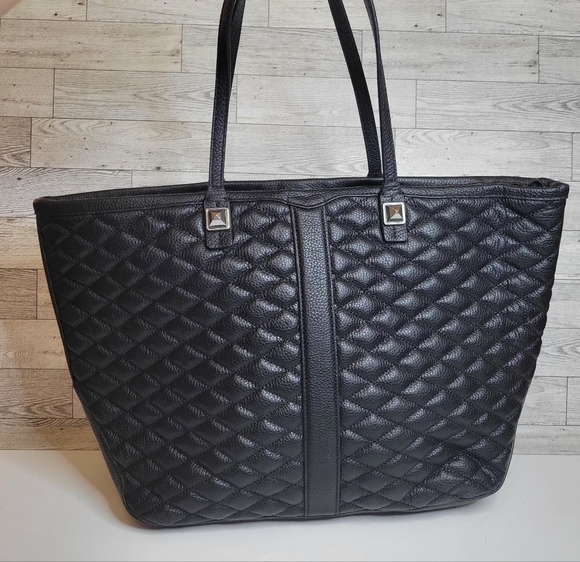 Rebecca Minkoff Everywhere Quilted Tote Handbag Shoulder Bag Black - Picture 5 of 15